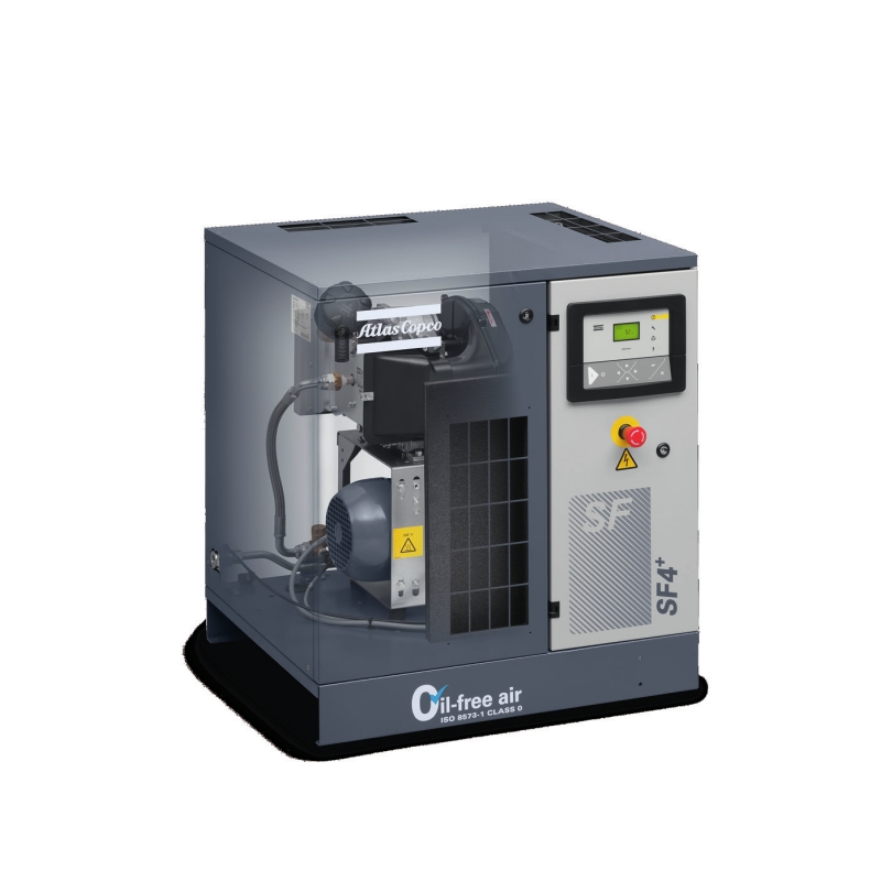 Atlas Copco oil-free scroll air compressor SF4+ SF6+ SF8+ 8bar 10bar